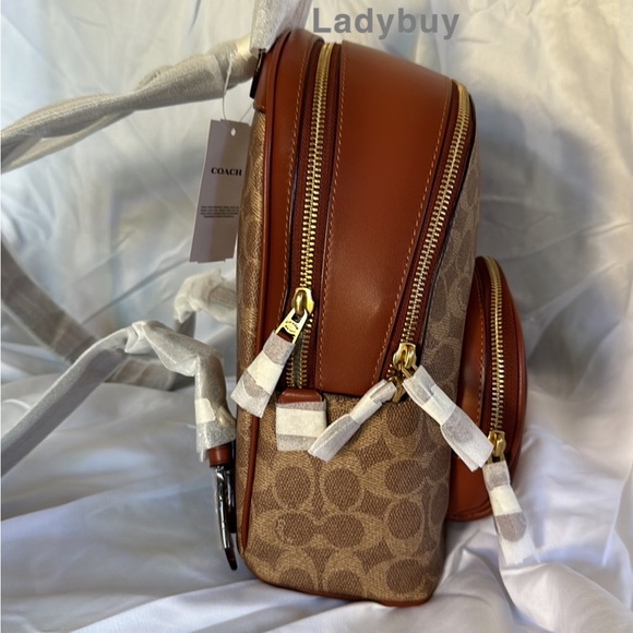 ❇️NWT Coach retail Carrie Backpack 23 In Signature Canvas - Picture 12 of 16